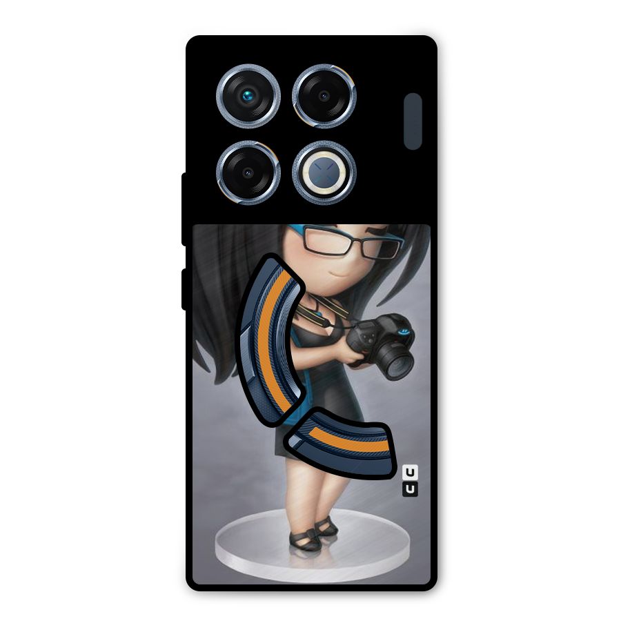 Girl With Camera Metal Back Case for Infinix GT 20 Pro