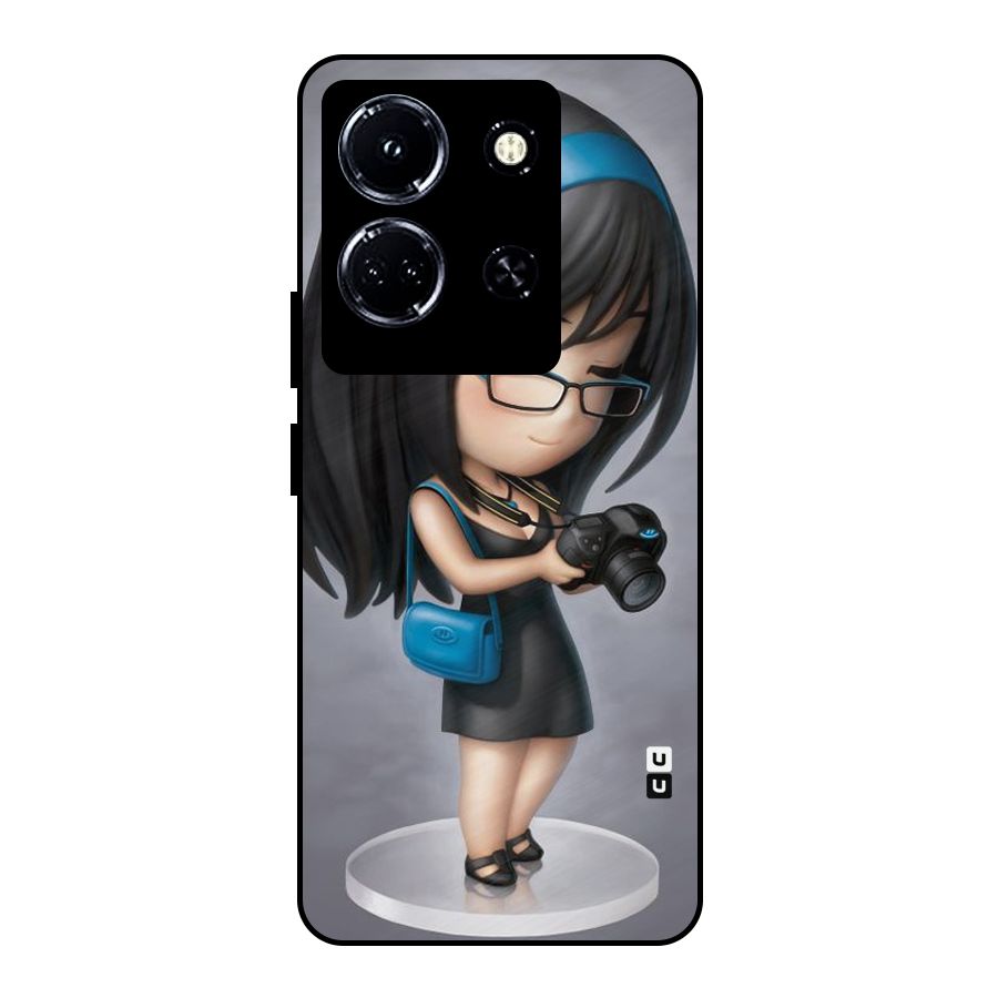Girl With Camera Metal Back Case for Infinix Note 30 5G