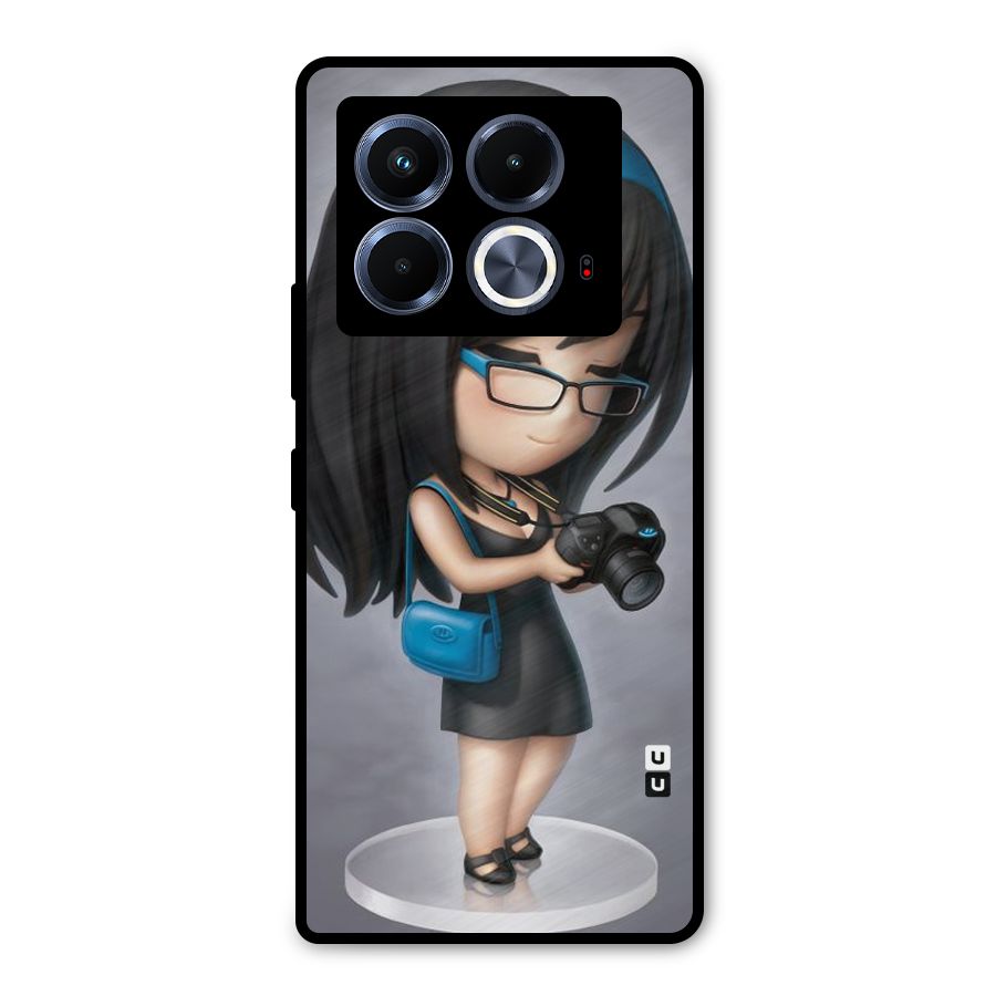 Girl With Camera Metal Back Case for Infinix Note 40 5G
