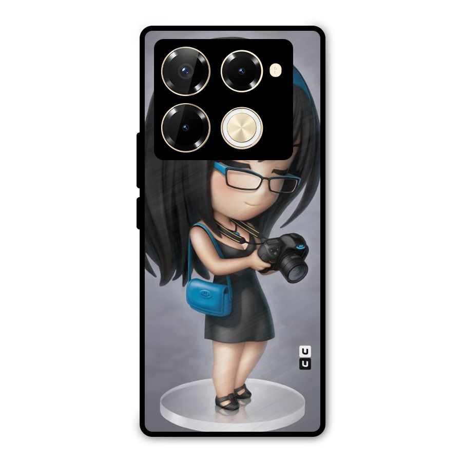 Girl With Camera Metal Back Case for Infinix Note 40 Pro Plus