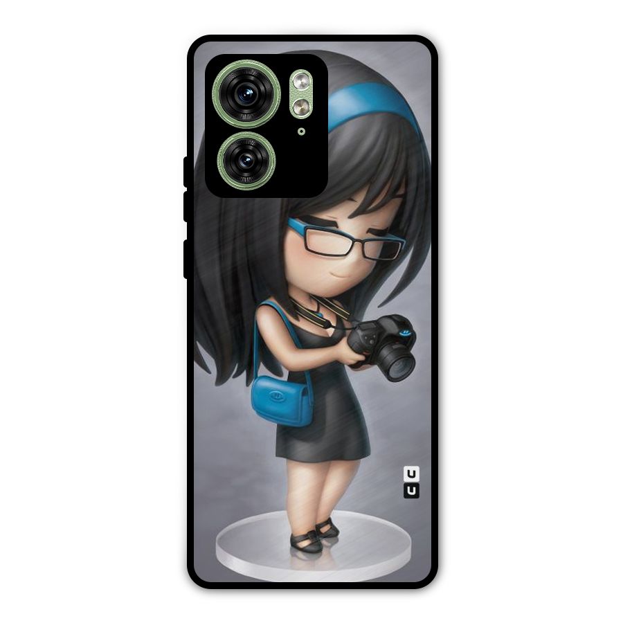 Girl With Camera Metal Back Case for Motorola Edge 40 5G