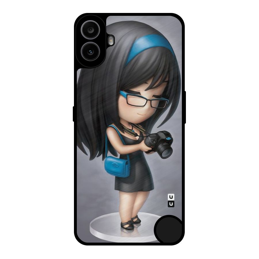 Girl With Camera Metal Back Case for Nothing CMF Phone 1