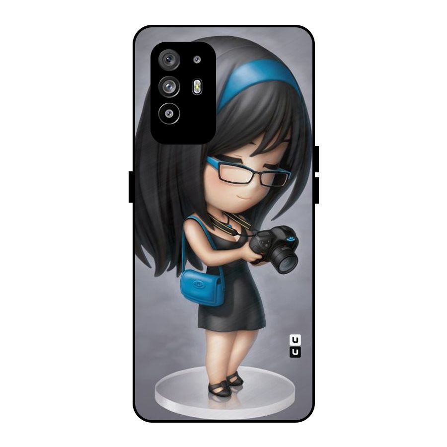 Girl With Camera Metal Back Case for Oppo F19 Pro Plus 5G
