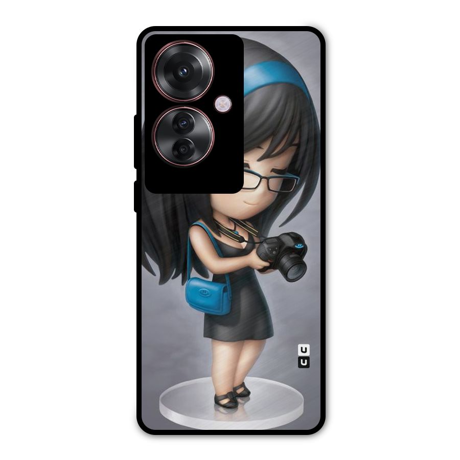 Girl With Camera Metal Back Case for Oppo F25 Pro