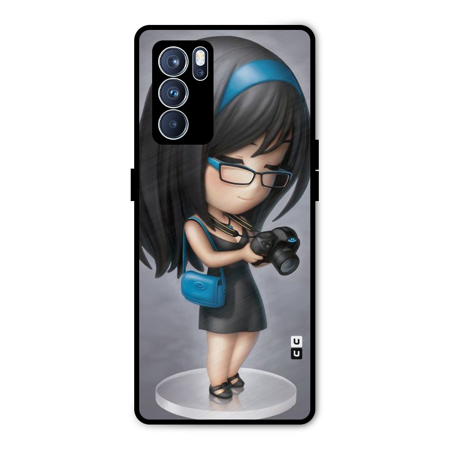 Girl With Camera Metal Back Case for Oppo Reno6 Pro 5G