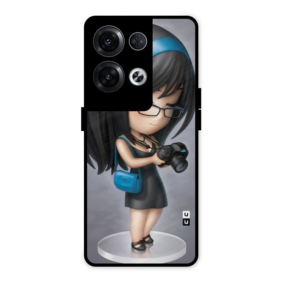 Girl With Camera Metal Back Case for Oppo Reno8 Pro 5G