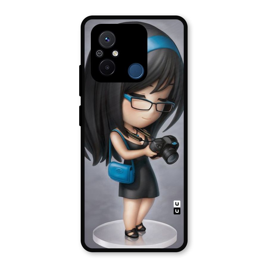 Girl With Camera Metal Back Case for Poco C55