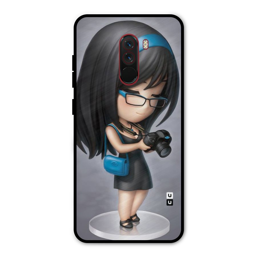Girl With Camera Metal Back Case for Poco F1