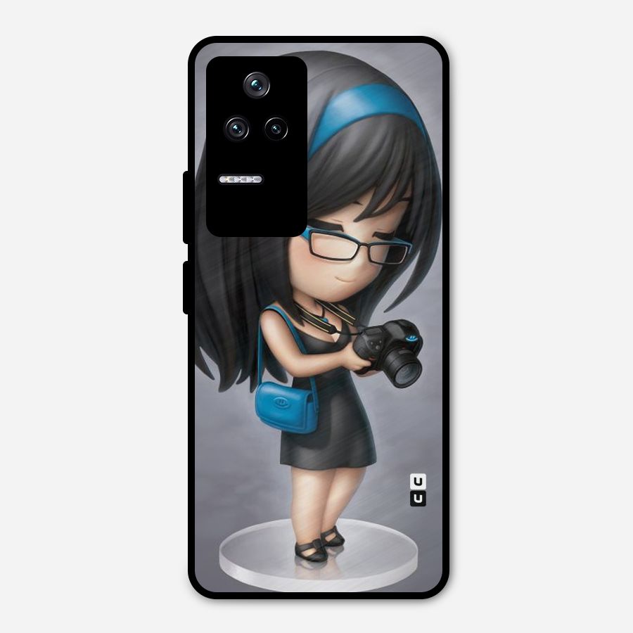 Girl With Camera Metal Back Case for Poco F4 5G