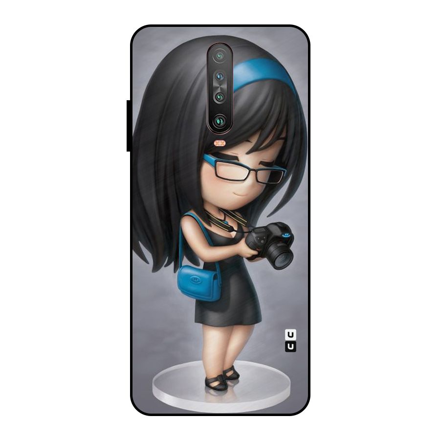 Girl With Camera Metal Back Case for Poco X2