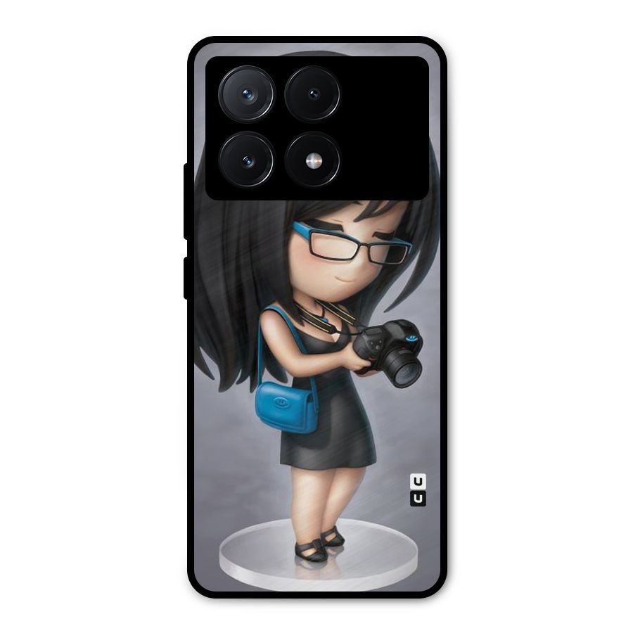 Girl With Camera Metal Back Case for Poco X6 Pro