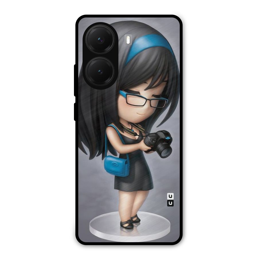 Girl With Camera Metal Back Case for Poco X7 Pro