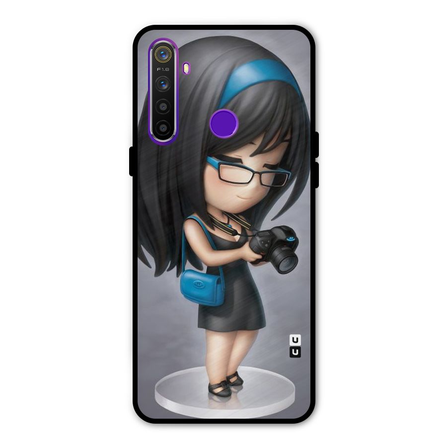 Girl With Camera Metal Back Case for Realme 5i