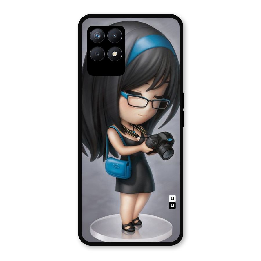 Girl With Camera Metal Back Case for Realme Narzo 50