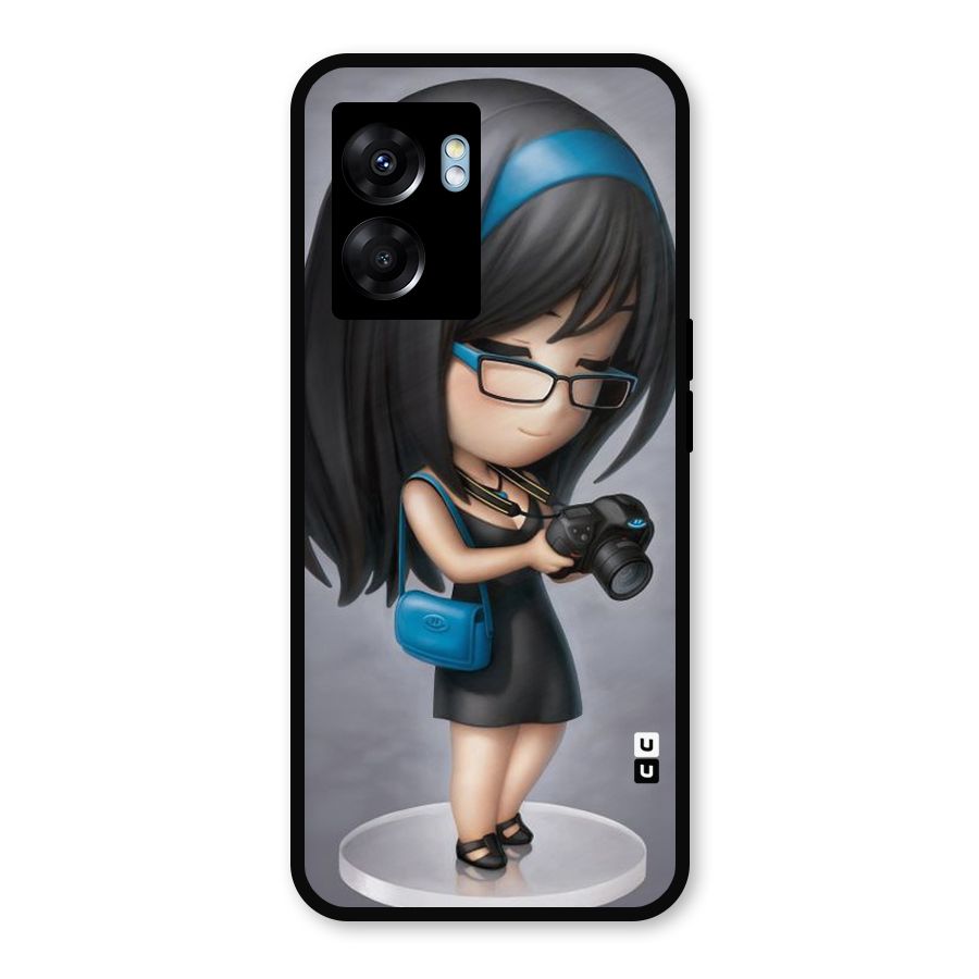 Girl With Camera Metal Back Case for Realme Narzo 50 5G