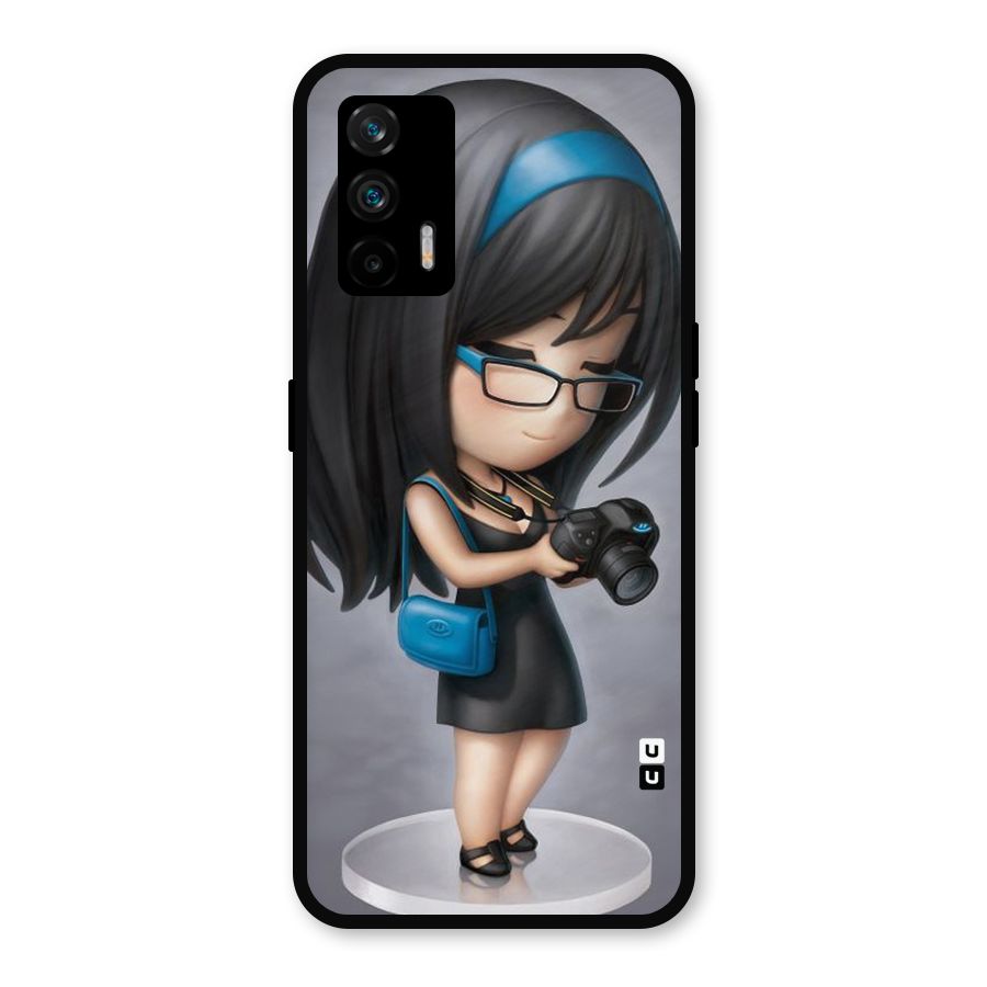 Girl With Camera Metal Back Case for Realme X7 Max