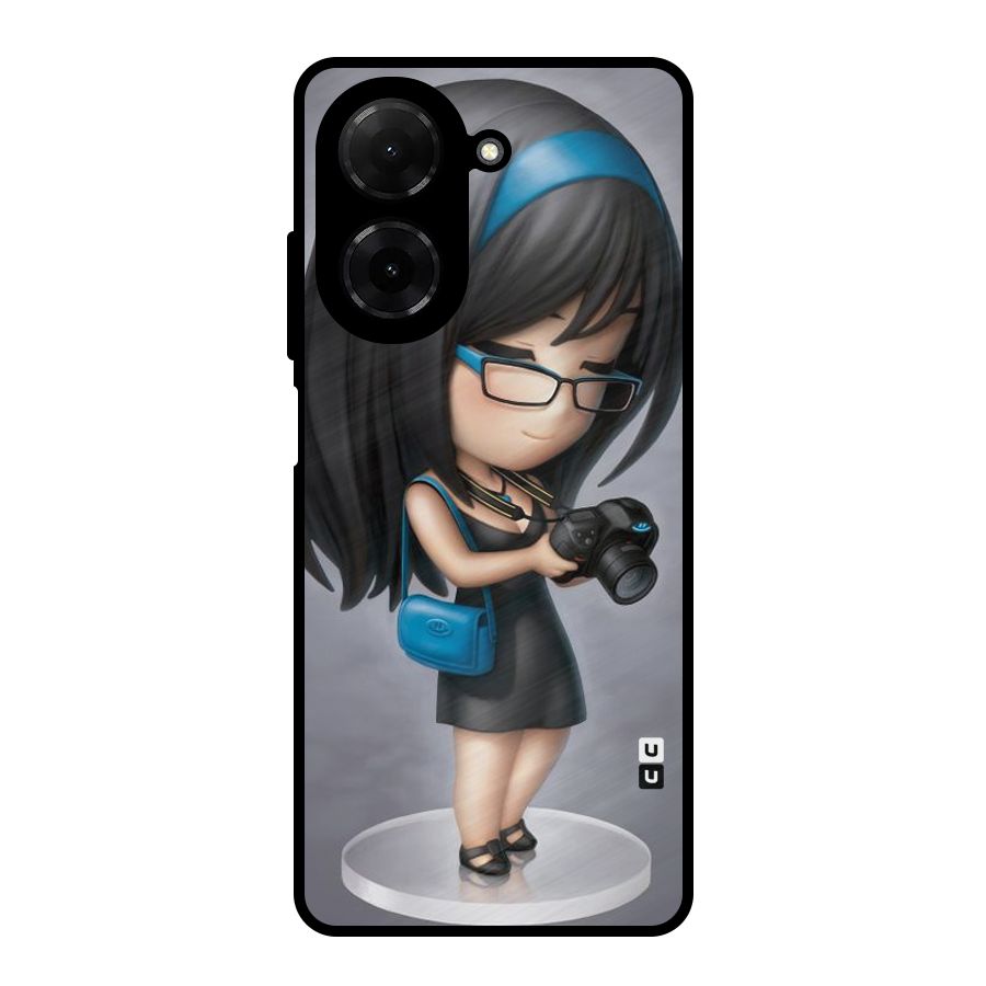 Girl With Camera Metal Back Case for Redmi A5 4G