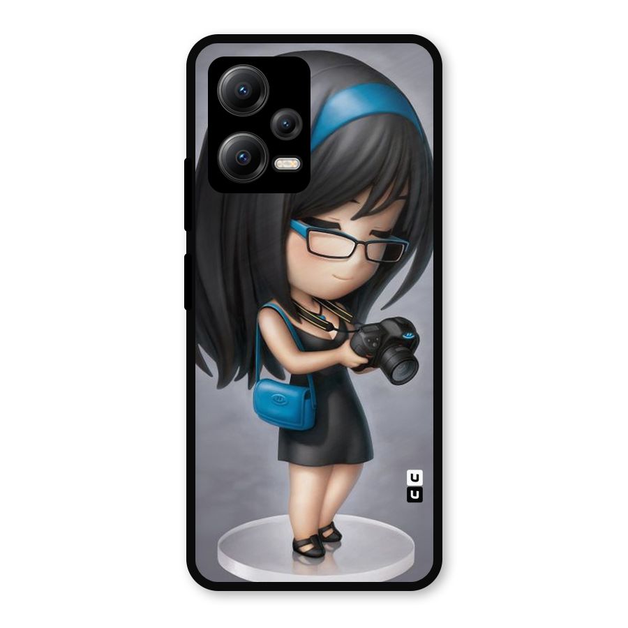 Girl With Camera Metal Back Case for Redmi Note 12 5G