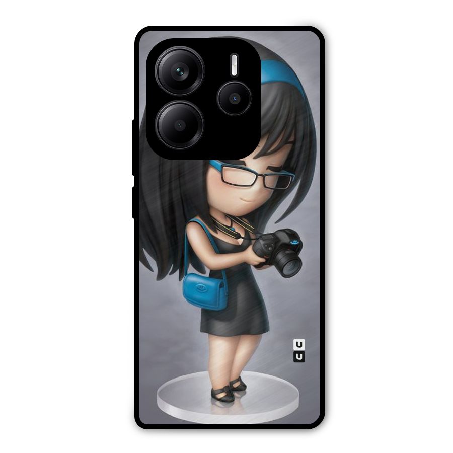 Girl With Camera Metal Back Case for Redmi Note 14 5G