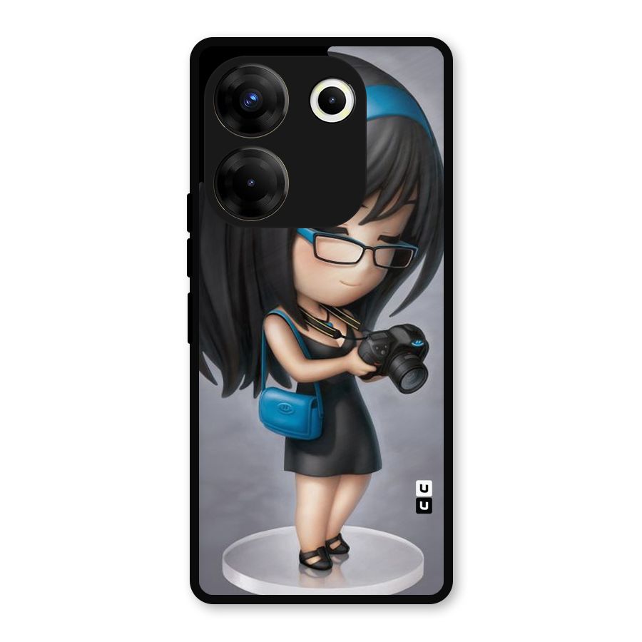 Girl With Camera Metal Back Case for Tecno Camon 20