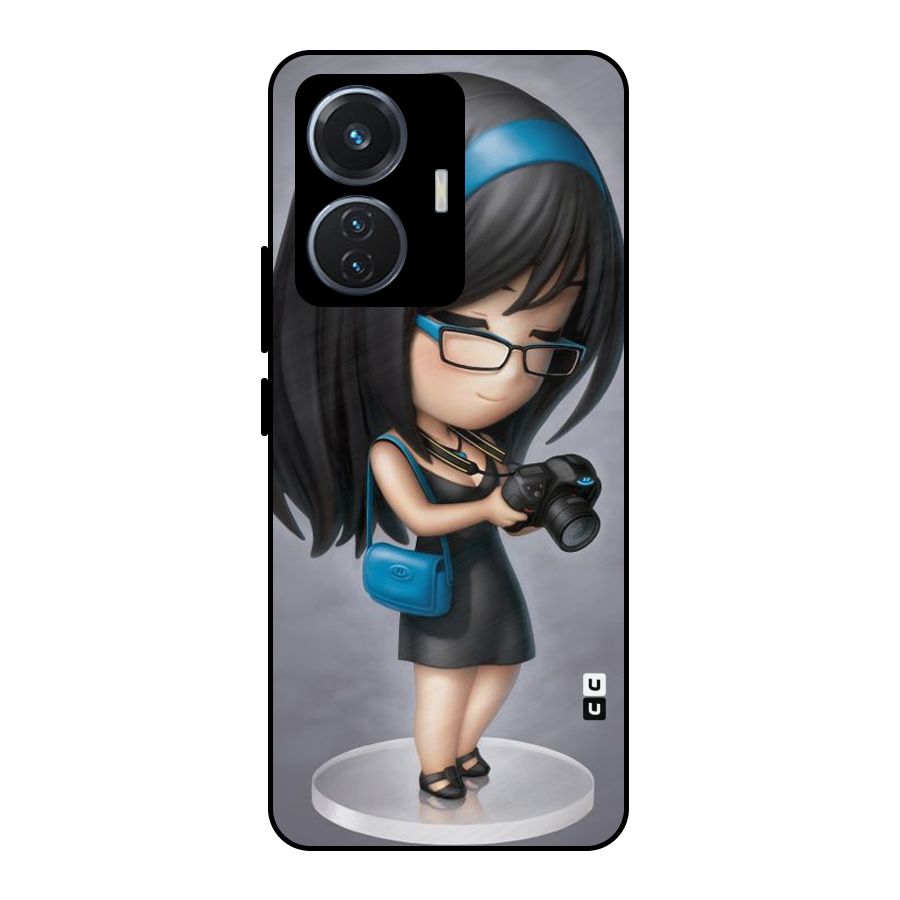 Girl With Camera Metal Back Case for Vivo T1 44W