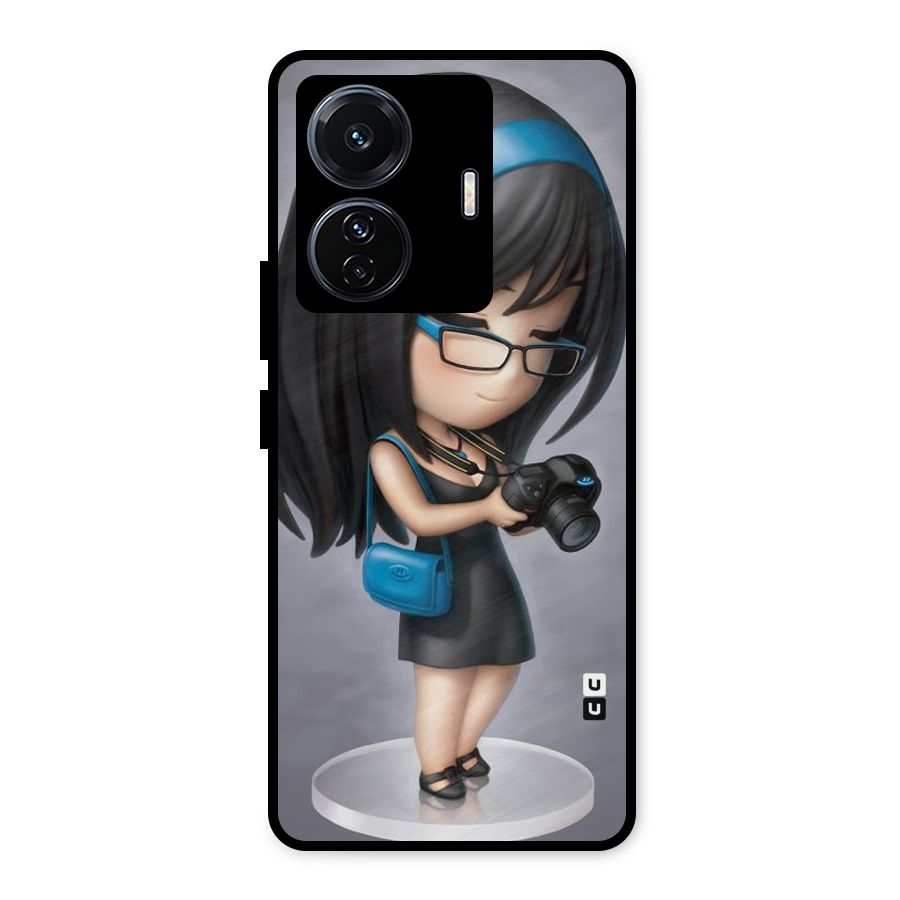 Girl With Camera Metal Back Case for Vivo T1 Pro