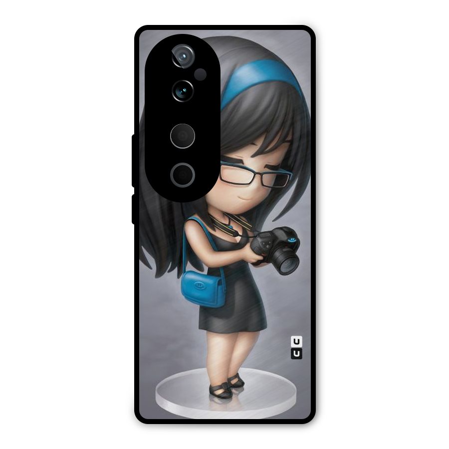 Girl With Camera Metal Back Case for Vivo T3 Ultra