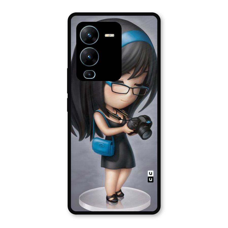 Girl With Camera Metal Back Case for Vivo V25 Pro