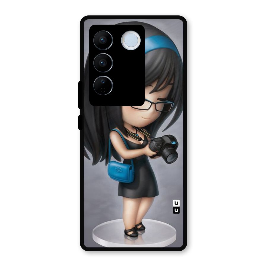 Girl With Camera Metal Back Case for Vivo V27