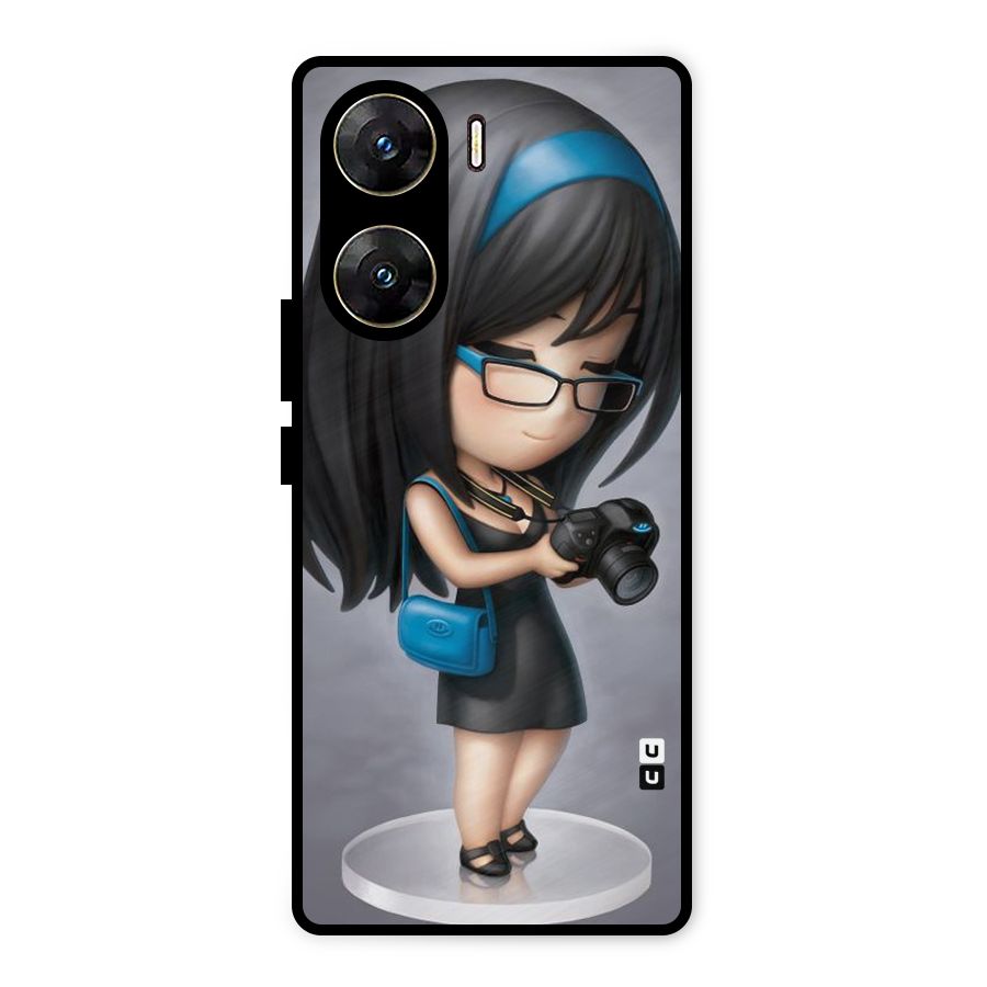 Girl With Camera Metal Back Case for Vivo V29e