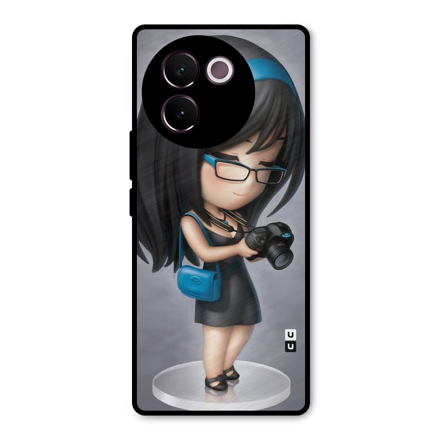 Girl With Camera Metal Back Case for Vivo V30e