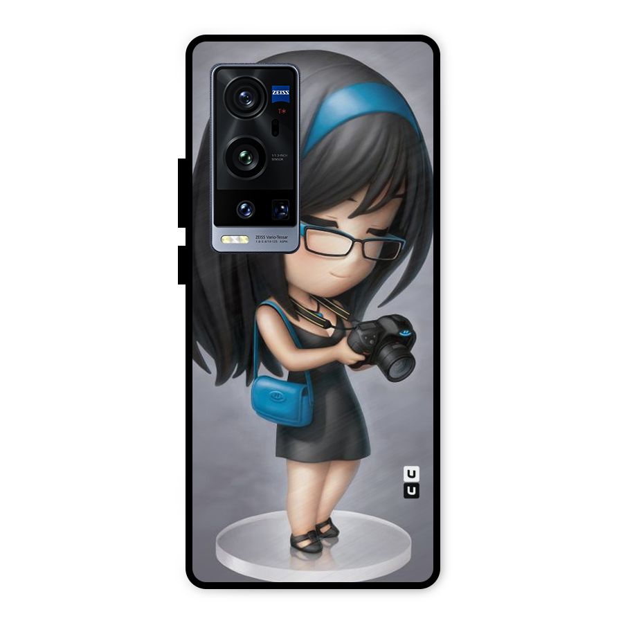 Girl With Camera Metal Back Case for Vivo X60 Pro Plus