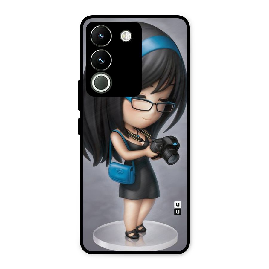 Girl With Camera Metal Back Case for Vivo Y200
