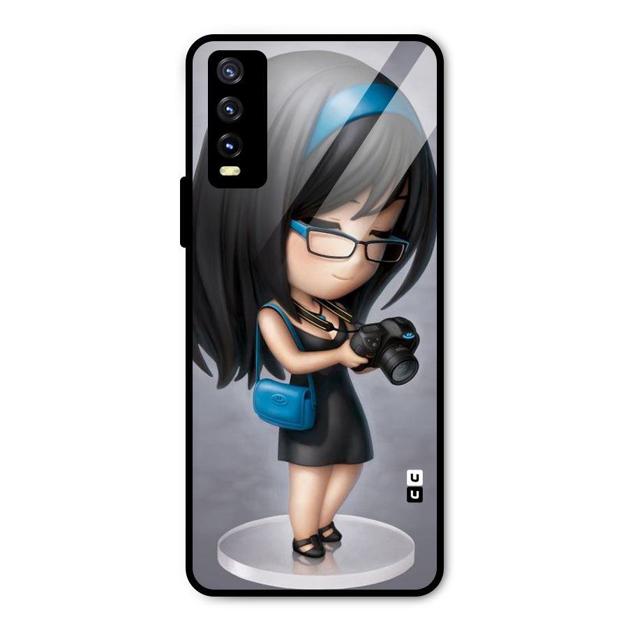 Girl With Camera Metal Back Case for Vivo Y20g