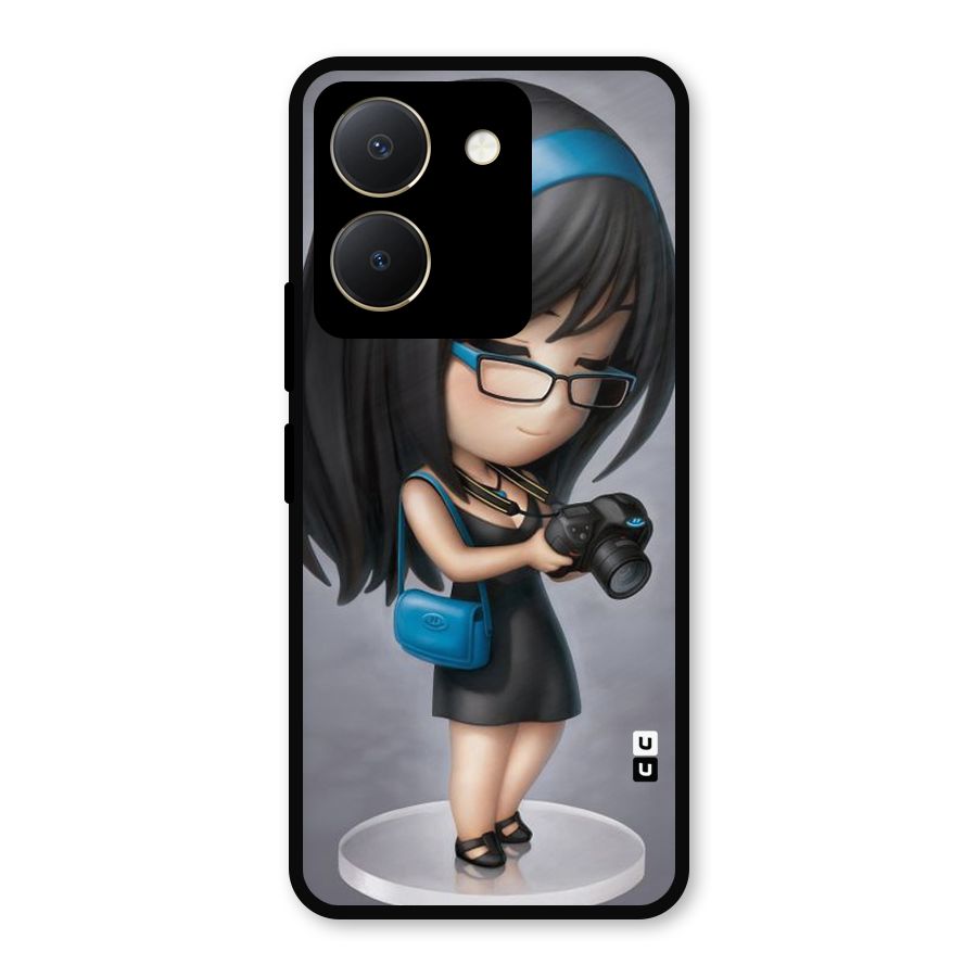 Girl With Camera Metal Back Case for Vivo Y36