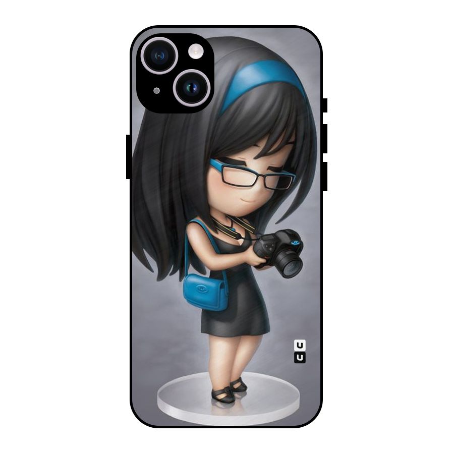 Girl With Camera Metal Back Case for iPhone 14 Plus