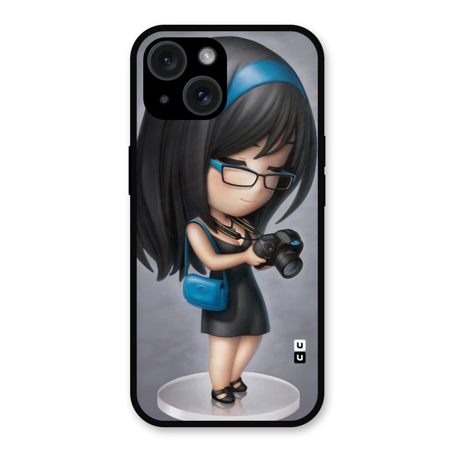 Girl With Camera Metal Back Case for iPhone 15