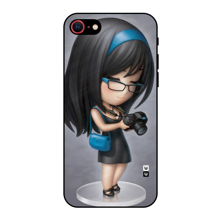 Girl With Camera Metal Back Case for iPhone SE 2022