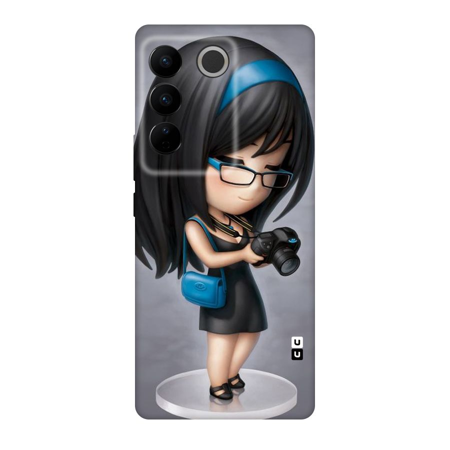 Girl With Camera Original Polycarbonate Back Case for Vivo V27