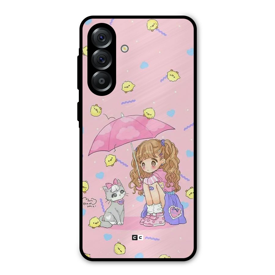 Girl With Cat Metal Back Case for Galaxy A36
