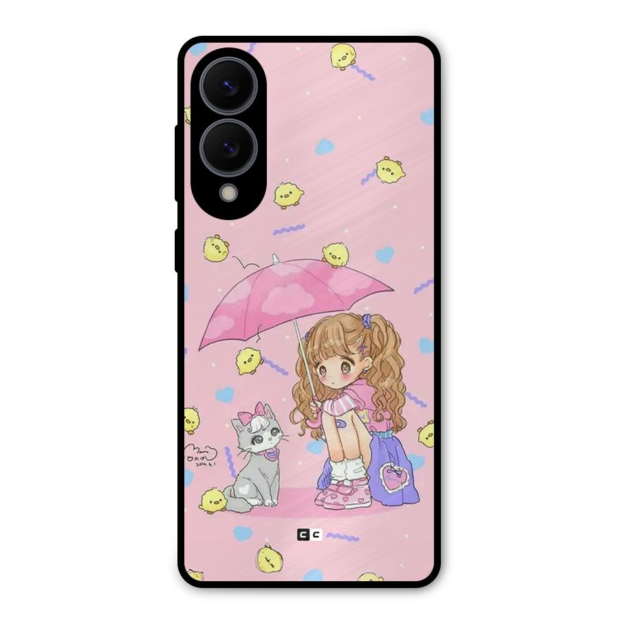 Girl With Cat Metal Back Case for Galaxy S25 Edge