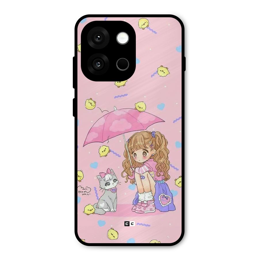 Girl With Cat Metal Back Case for OnePlus 13s