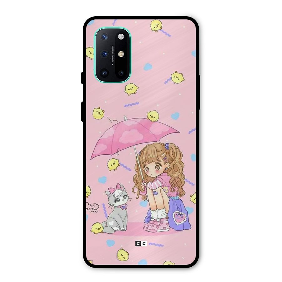 Girl With Cat Metal Back Case for OnePlus 8T