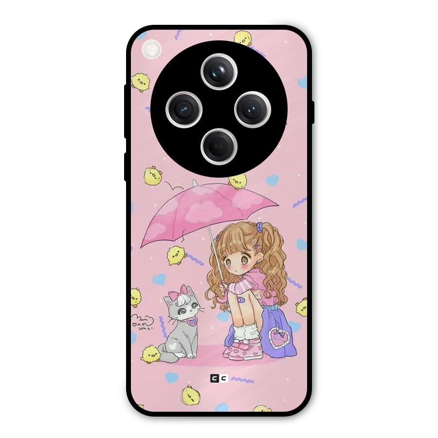 Girl With Cat Metal Back Case for Oppo Find X8