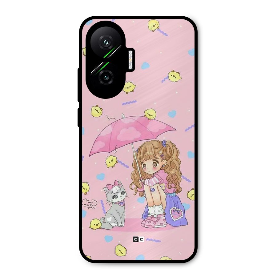 Girl With Cat Metal Back Case for Poco F7