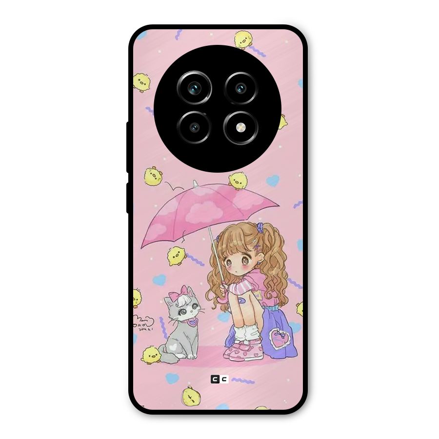 Girl With Cat Metal Back Case for Realme 13 Pro