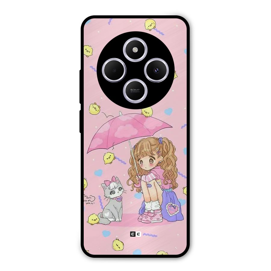 Girl With Cat Metal Back Case for Redmi A4
