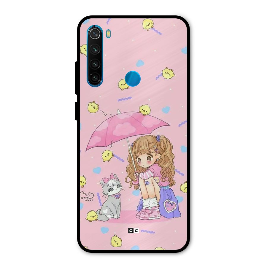 Girl With Cat Metal Back Case for Redmi Note 8
