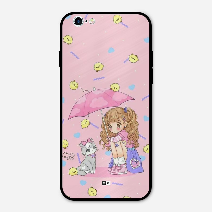 Girl With Cat Metal Back Case for iPhone 6 6s