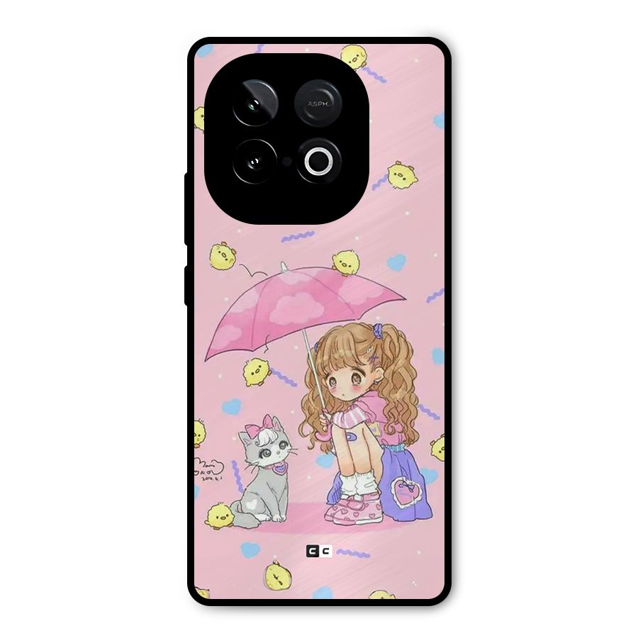 Girl With Cat Metal Back Case for iQOO Neo 10